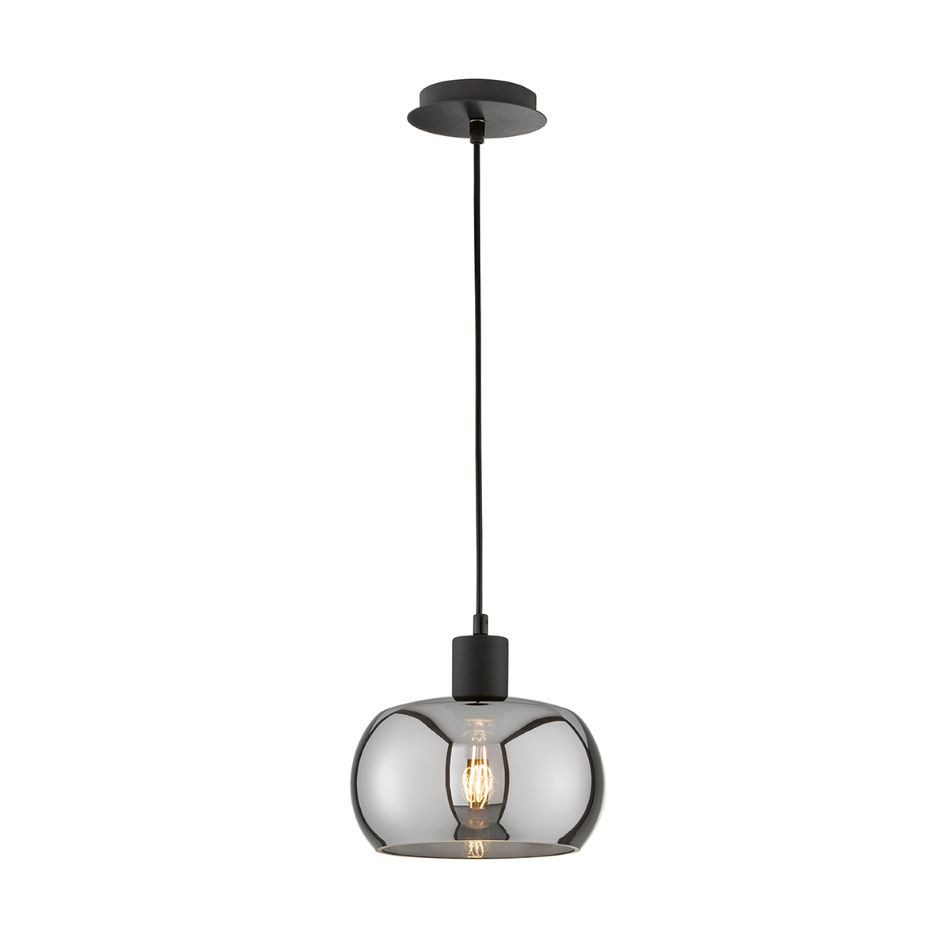 Hanglamp E27 Zwart Smoke