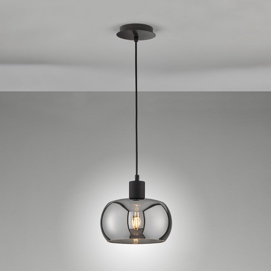 Hanglamp E27 Zwart Smoke