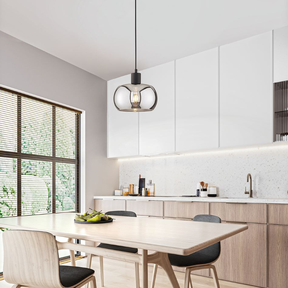 Hanglamp E27 Zwart Smoke