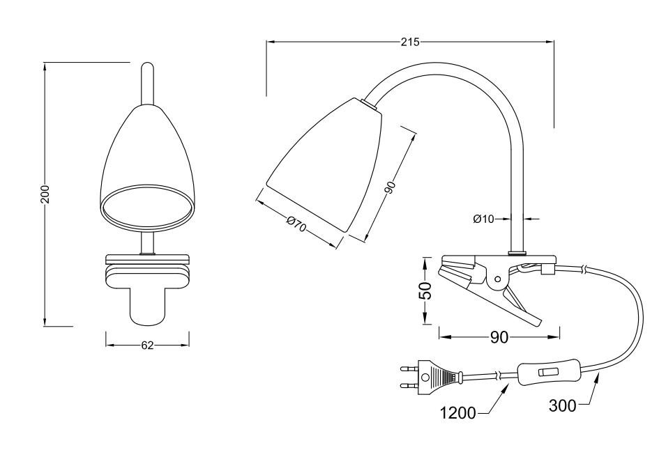 202620131 WANDA Klemspot GU10 wit