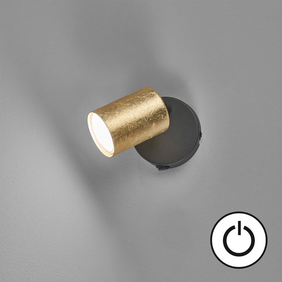 Spot GU10 4w Zwart Bladgoud