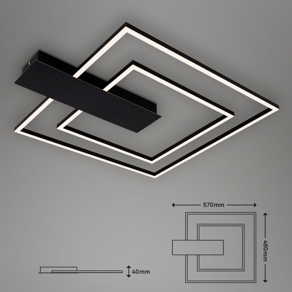 LED Plafondlamp Zwart 3StapDim