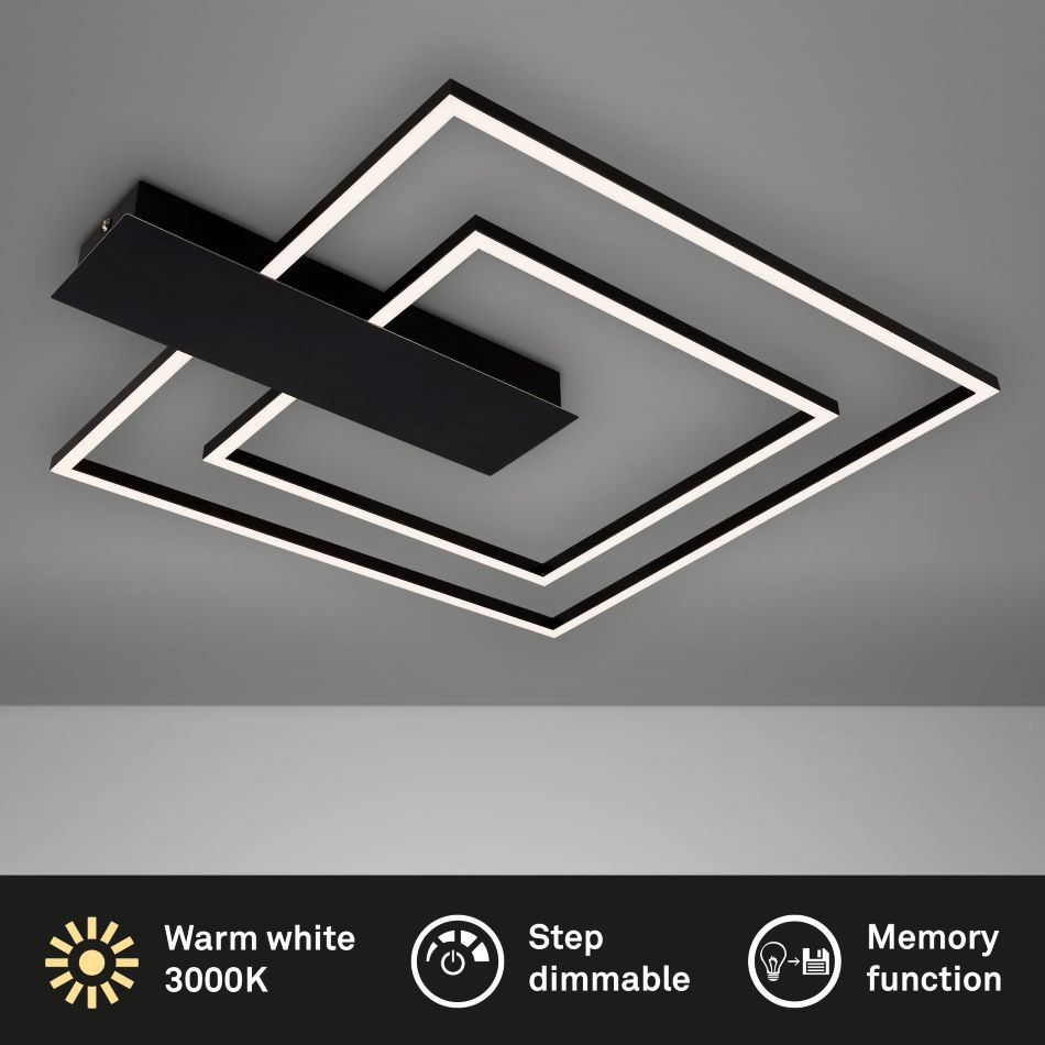 LED Plafondlamp Zwart 3StapDim