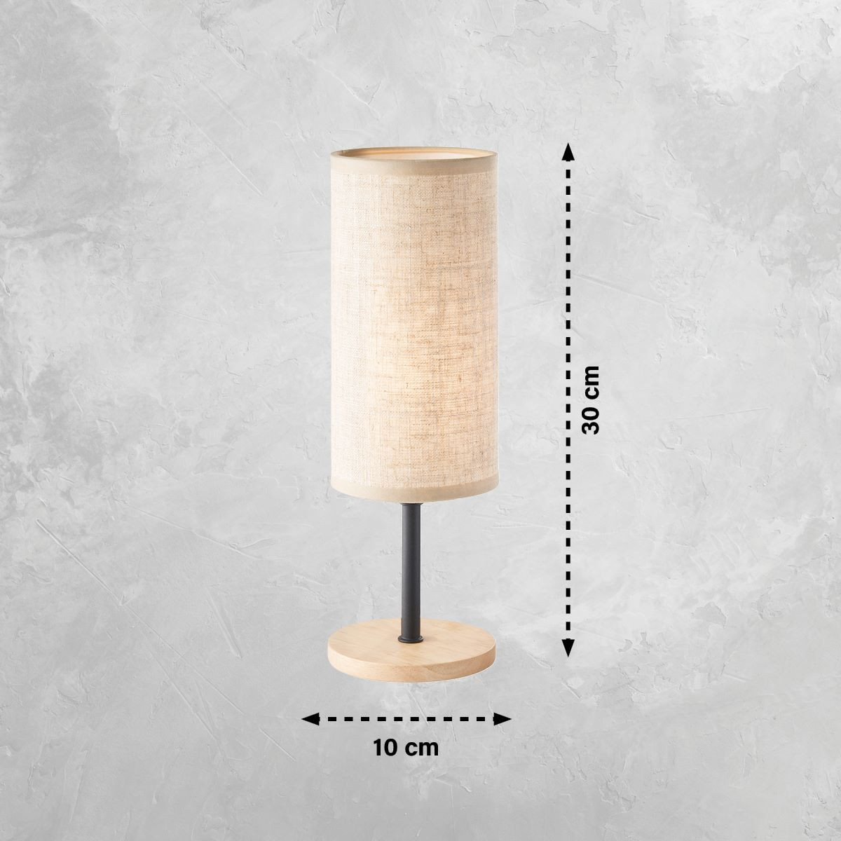 Tafellamp E14 Zwart Hout Linnen