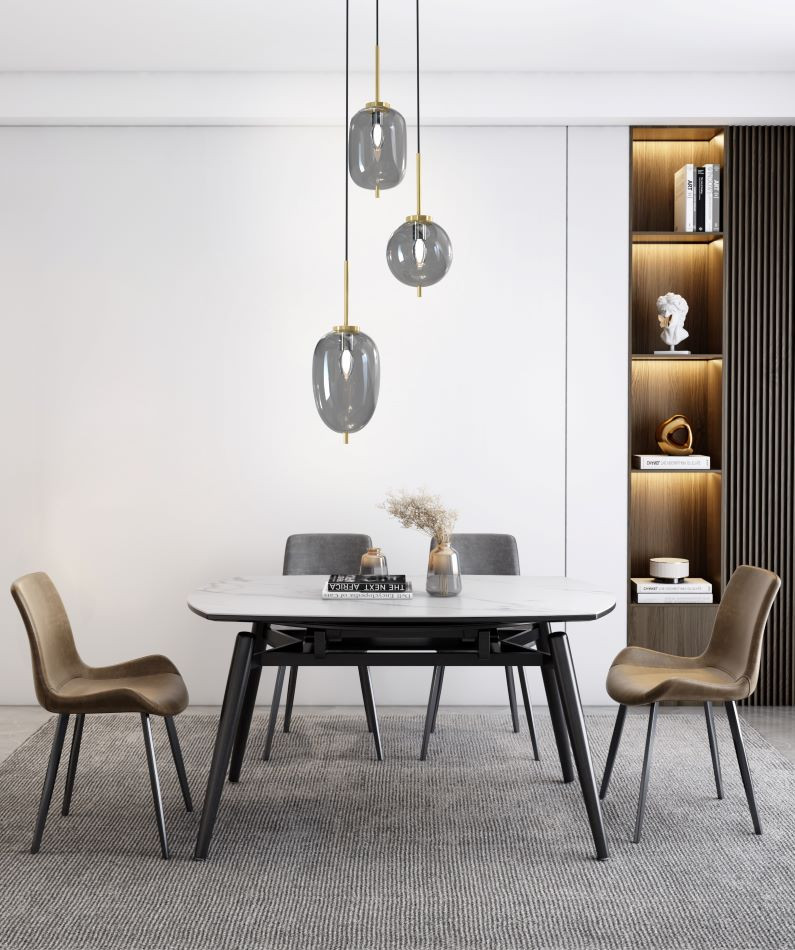 Hanglamp 3xE14 Zwart+Goud