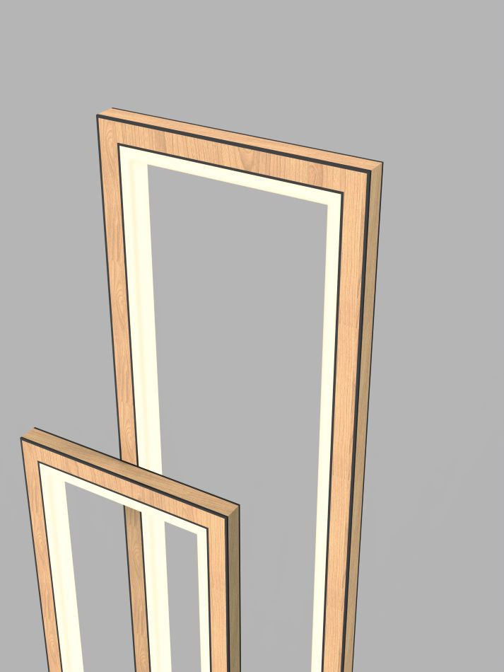 Vloerlamp 24w 2400lm 3000k 3Stap Zwart+Hout