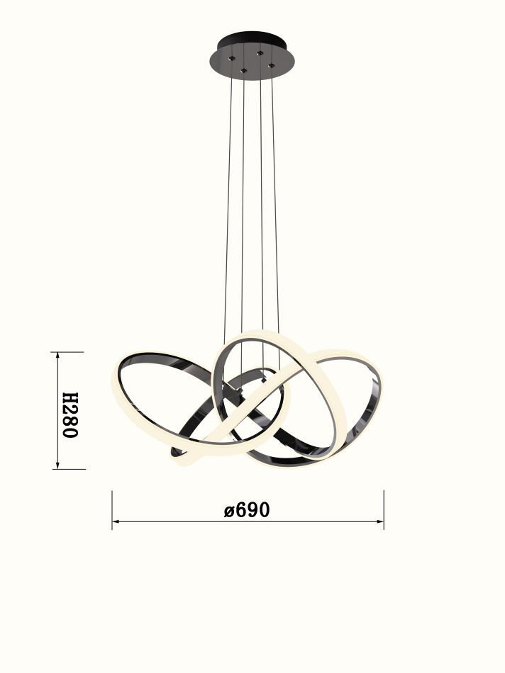 Luster 55w 5500lm 3000k ZwartChrome