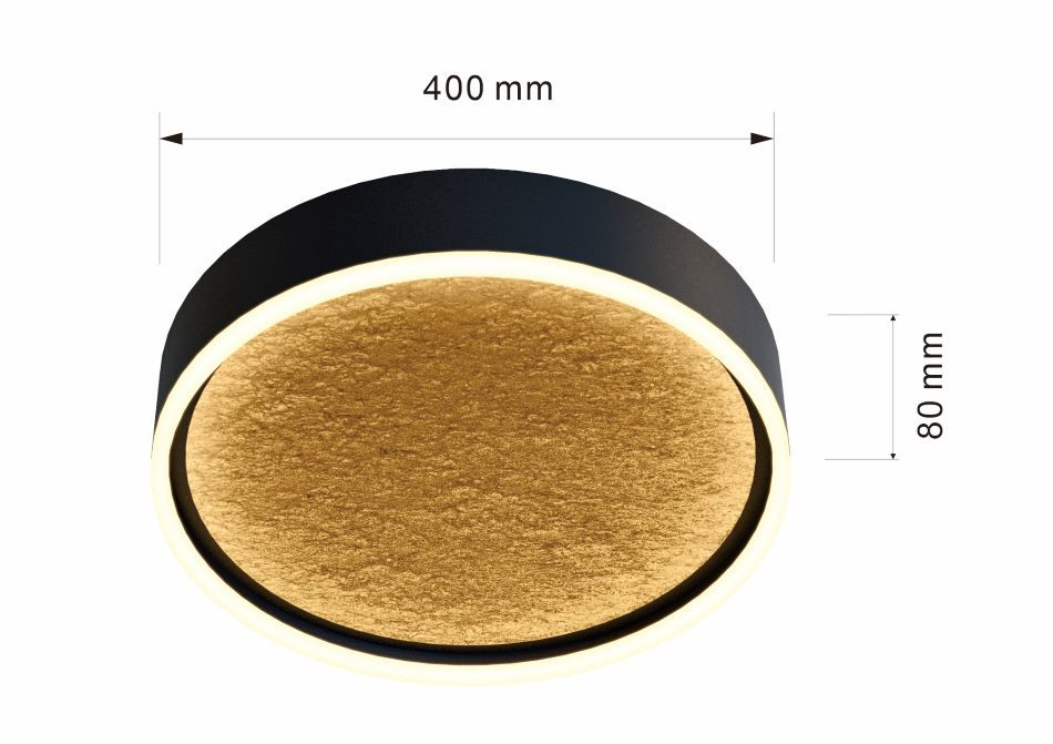 Plafondlicht 37w 4300lm 3000k Zwart 3Stap