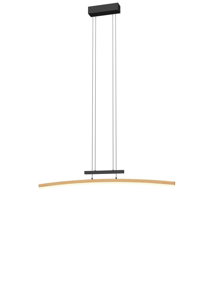 Luster 27w 3050lm 3000k 3Stap Zwart+Hout
