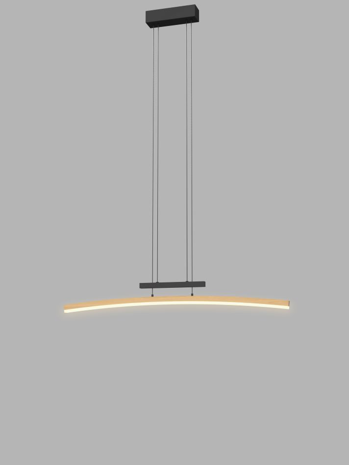 Luster 27w 3050lm 3000k 3Stap Zwart+Hout