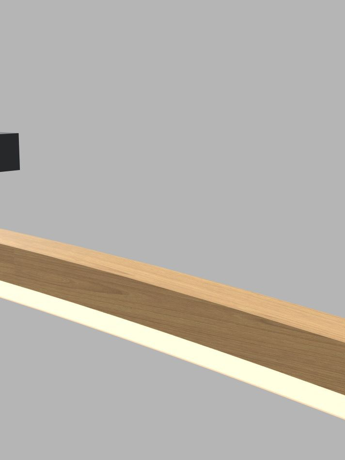 Luster 27w 3050lm 3000k 3Stap Zwart+Hout
