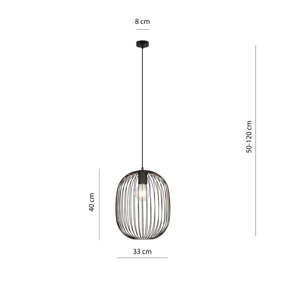 Hanglamp E27 zwart