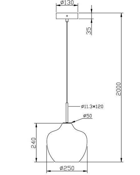 Pendel E27 Amber