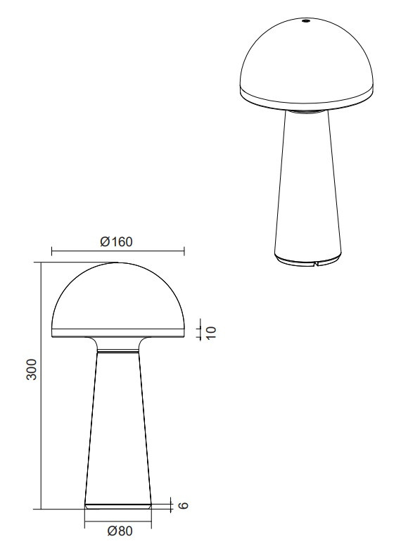 R57716142 FUNGO Accu Tafellamp 2w 200lm CCT Antraciet