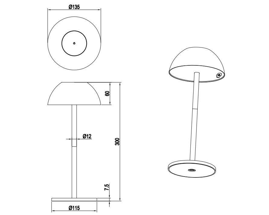 RICARDO R54106110 Accu Tafellamp 1,7w 240lm 3000k rood
