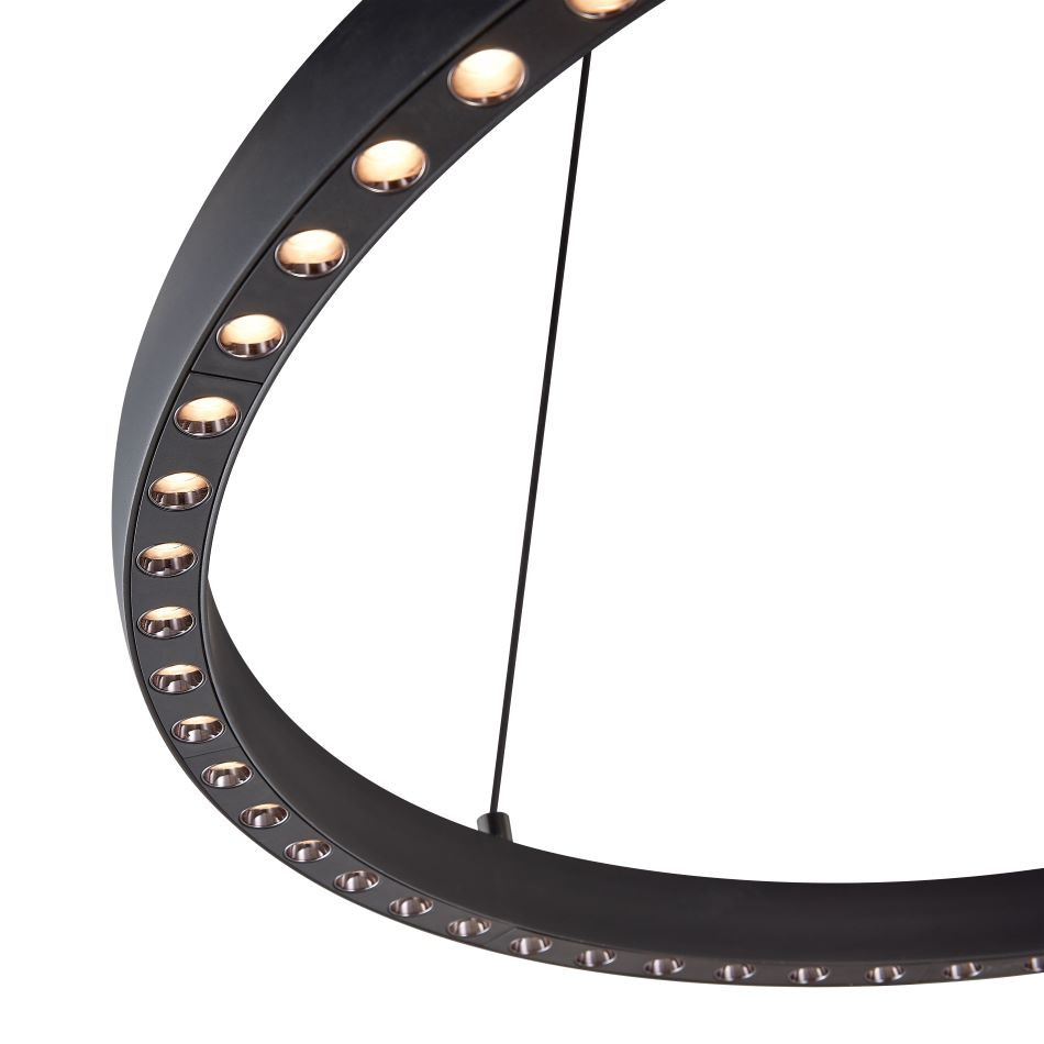 Pendel 40+15w 3800lm 3000k Zwart