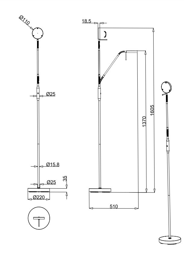 MORENO R44561132 Accu/Oplaadbaar Leeslamp 3w 300lm 3CCT zwart