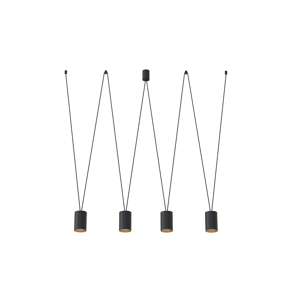 7814 MORE TONE IV Hanglamp 4xGU10 zwart goud