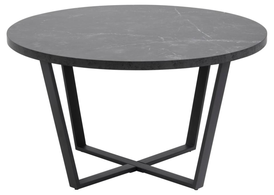Salontafel Amble 77 cm zwart met marmerprint