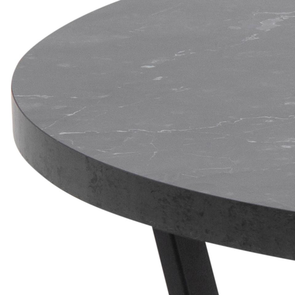 Salontafel Amble 77 cm zwart met marmerprint
