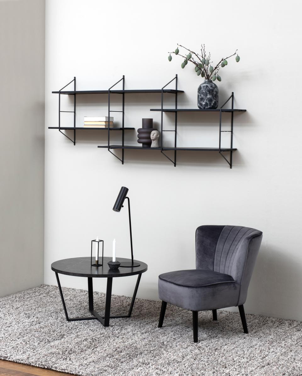 Salontafel Amble 77 cm zwart met marmerprint