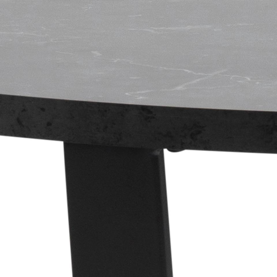 Tafel Amble 110 cm zwart met marmerprint