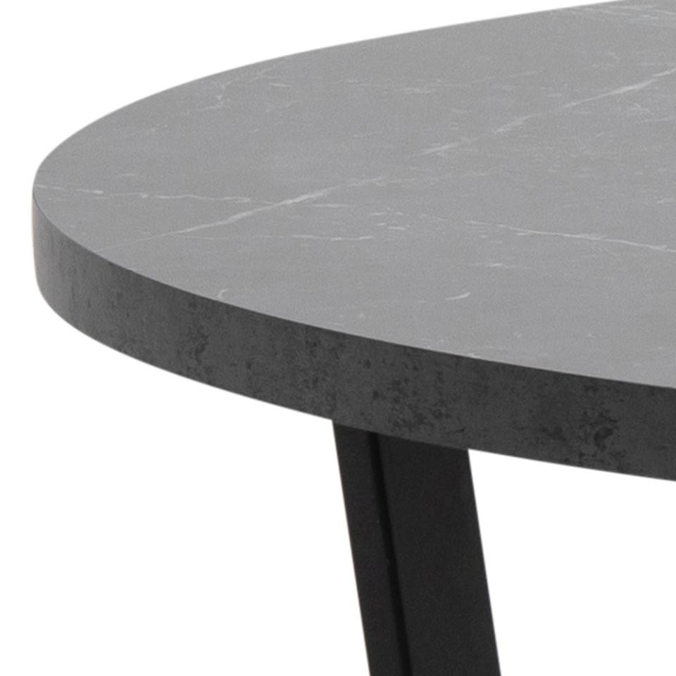 Tafel Amble 110 cm zwart met marmerprint