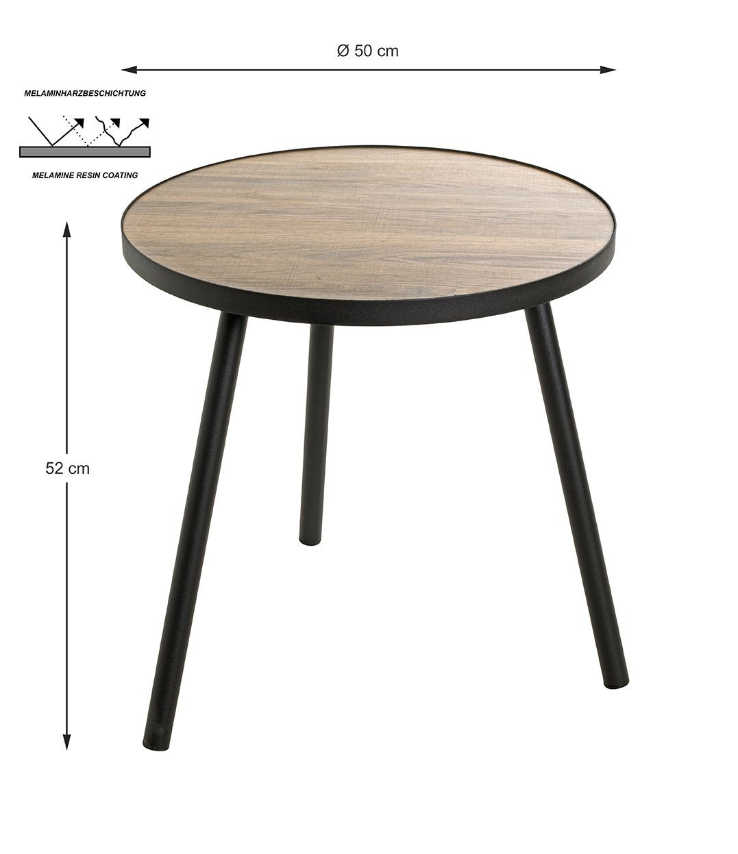 Bijzettafel Genua zwart eik 24865