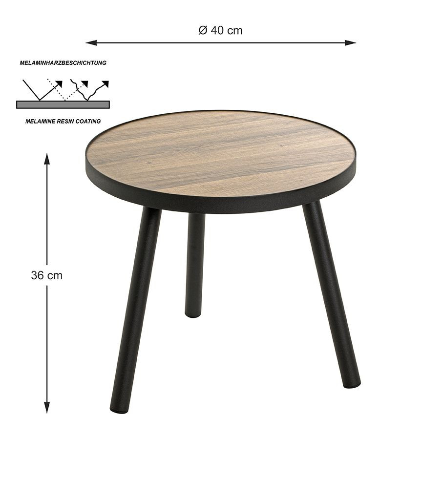 Bijzettafel Genua zwart eik