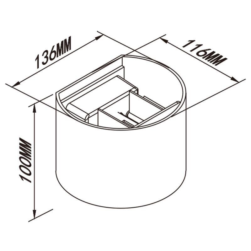Wandlamp 12w 1100lm 2700k Zwart