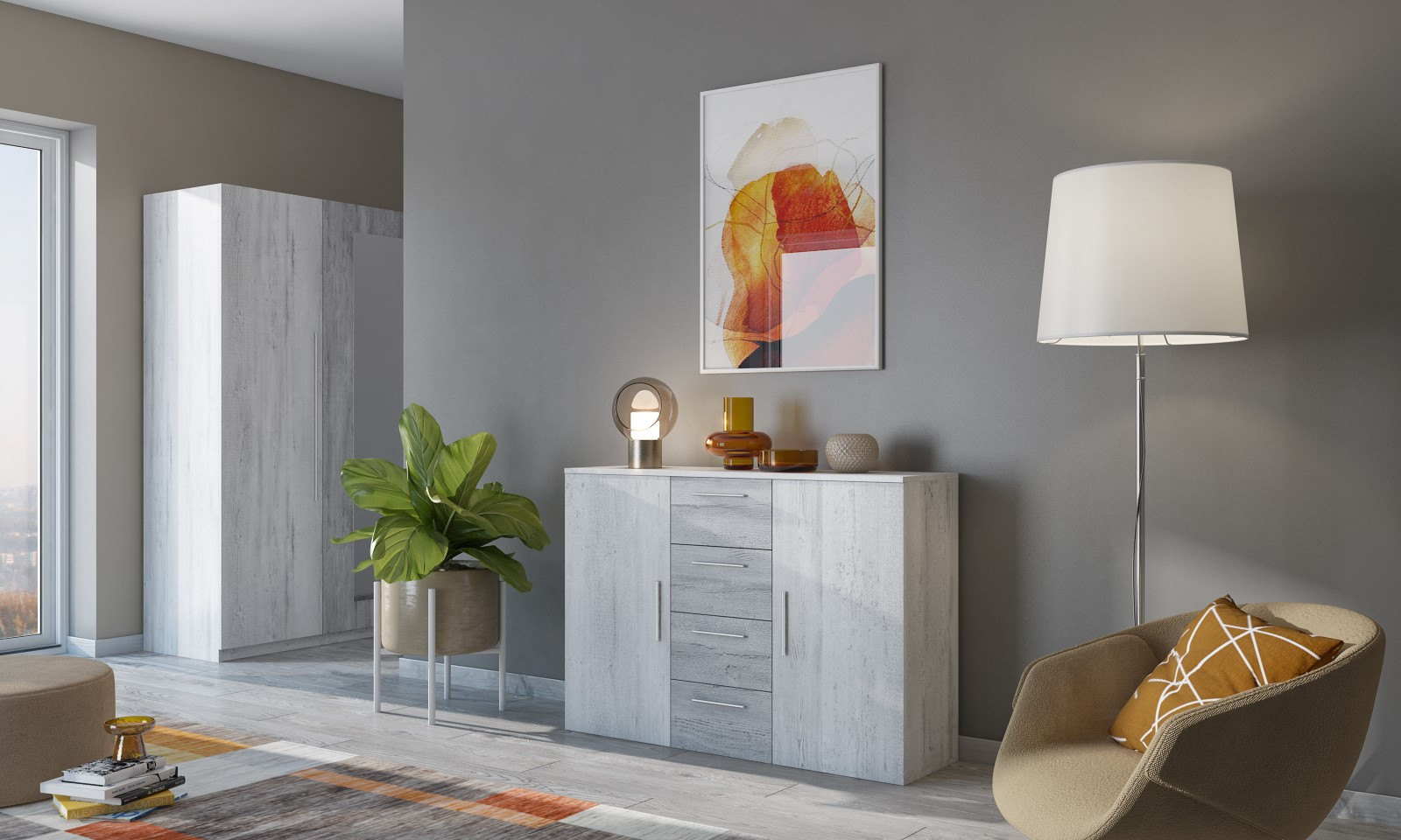 Commode Vera 2 deurenen 4 laden
Arctic pine