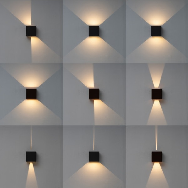 Wandlamp 12w 1100lm 2700k Zwart
