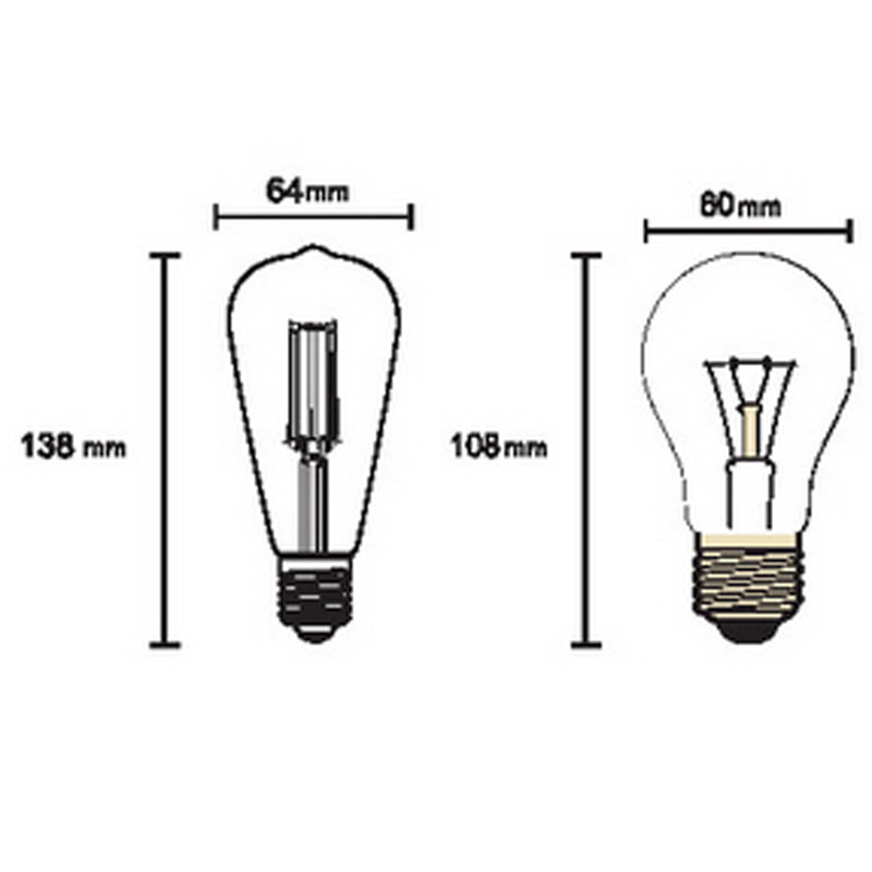 LED ST64 6,5w 650lm 2200k