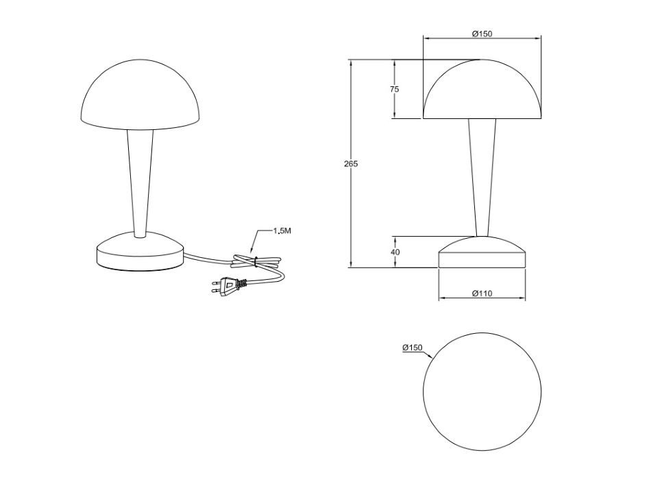 R59561180 CANARIA Tafellamp E14 Zwart