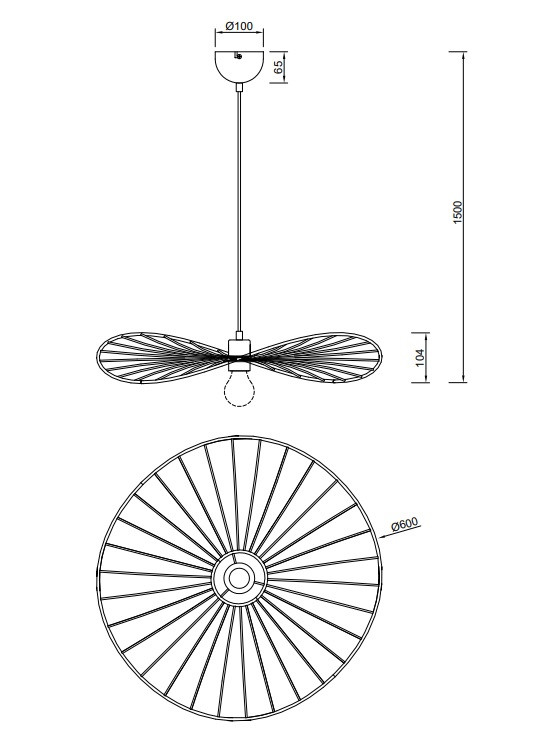R31451032 CHAPEAU Hanglamp E27 60 Zwart