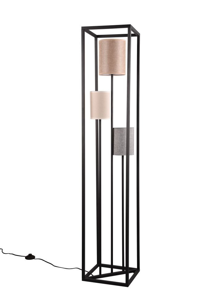 403100317 ROSS Vloerlamp 3xE27 zwart+textiel