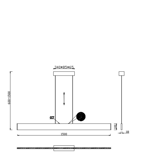 GALWAY 349710107 Hanglamp 35w 4200lm CCT Nikkelmat