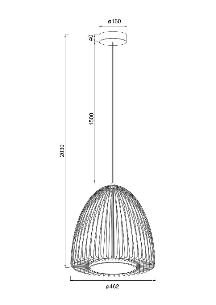 Pendel 43w 2600lm Warm Zwart