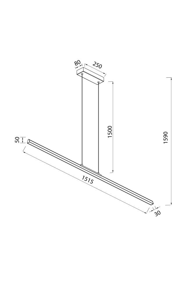 Pendel 54w 6400lm Warm Zwart