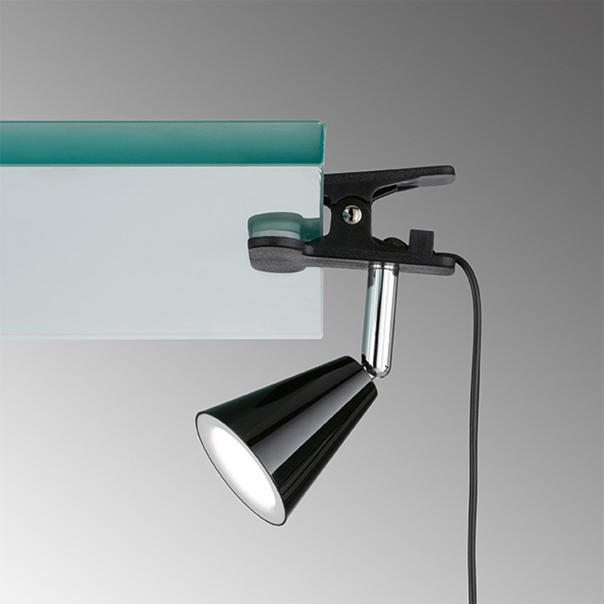 Klemspot 4w 450lm 3000k zwart