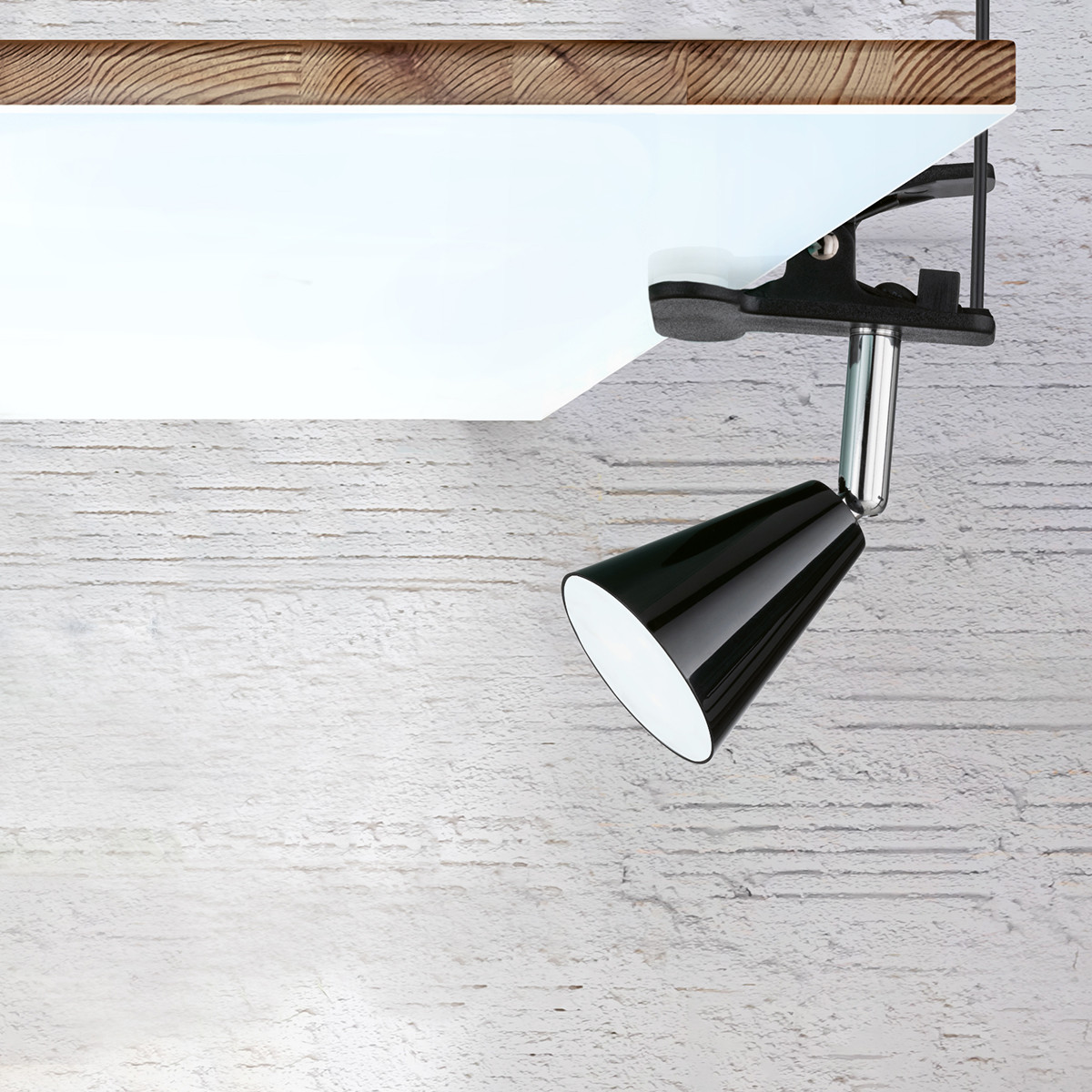 Klemspot 4w 450lm 3000k zwart