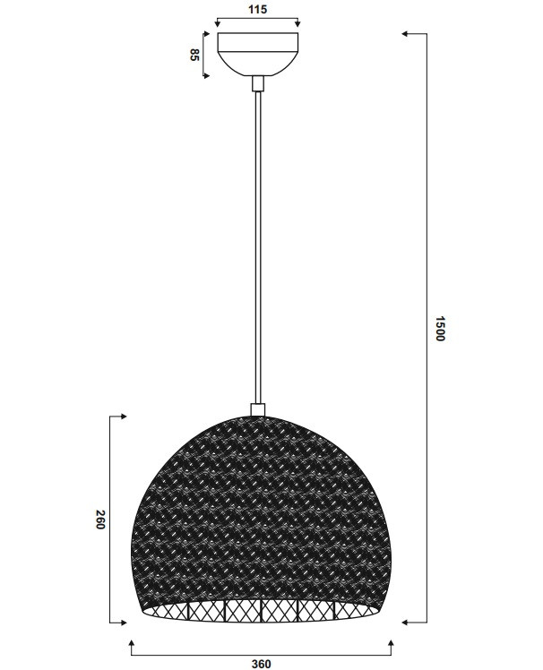 365290104 KAMARA Hanglamp E27 Oud Koper