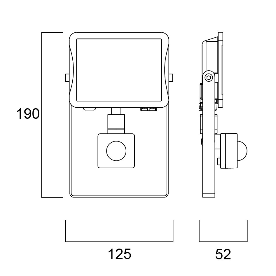 0050169 START Straler Flood IP65 26W 3000lm 840 PIR Zwart