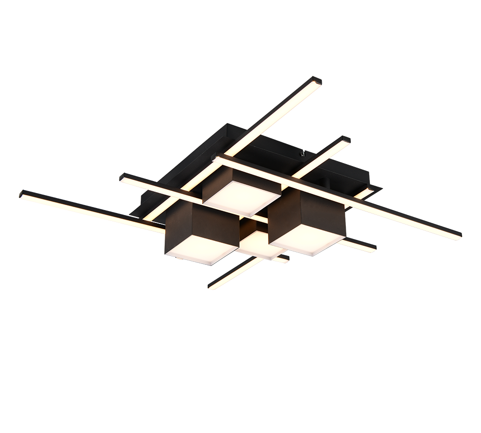 647810432 ROGER Plafondlamp 35w 4050lm CCT RemCon Zwart