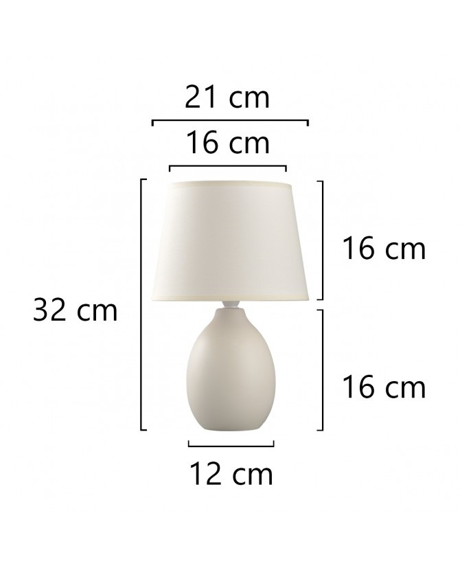 Tafellamp E14 met kap beige