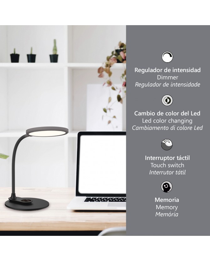 Bureaulamp 9w 530lm CCT Dim Zwart