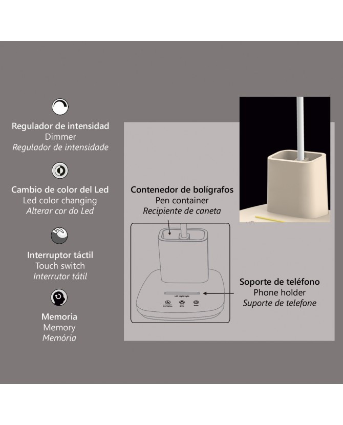 Bureaulamp 9w 400lm CCT Dim Beige
