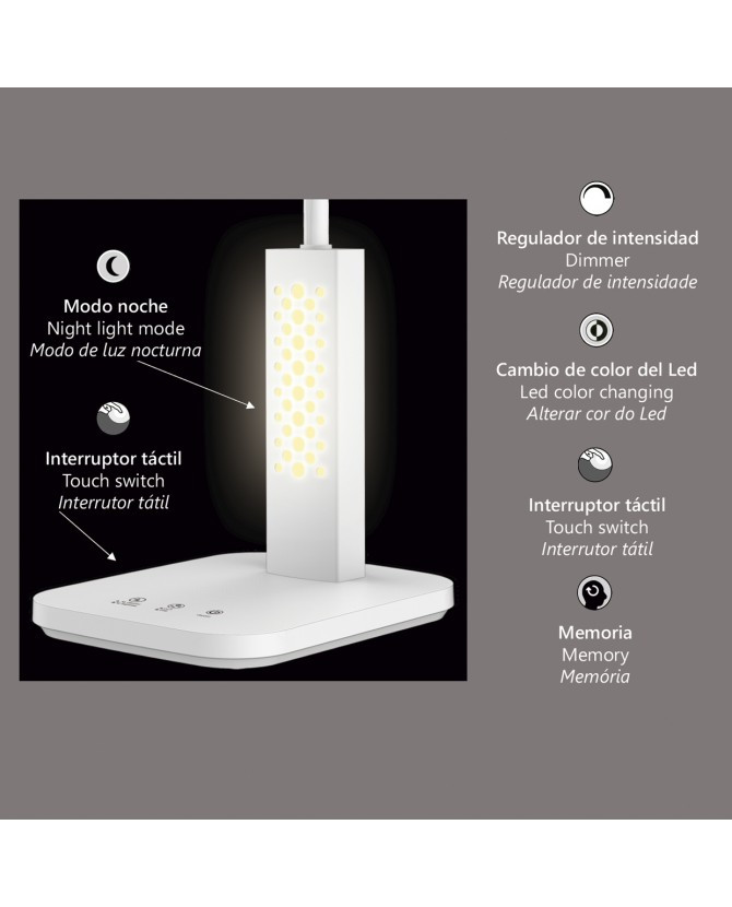 Bureaulamp 9w 530lm CCT Dim Wit
