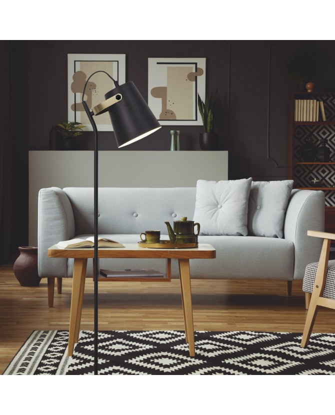 Staanlamp E27 zwart