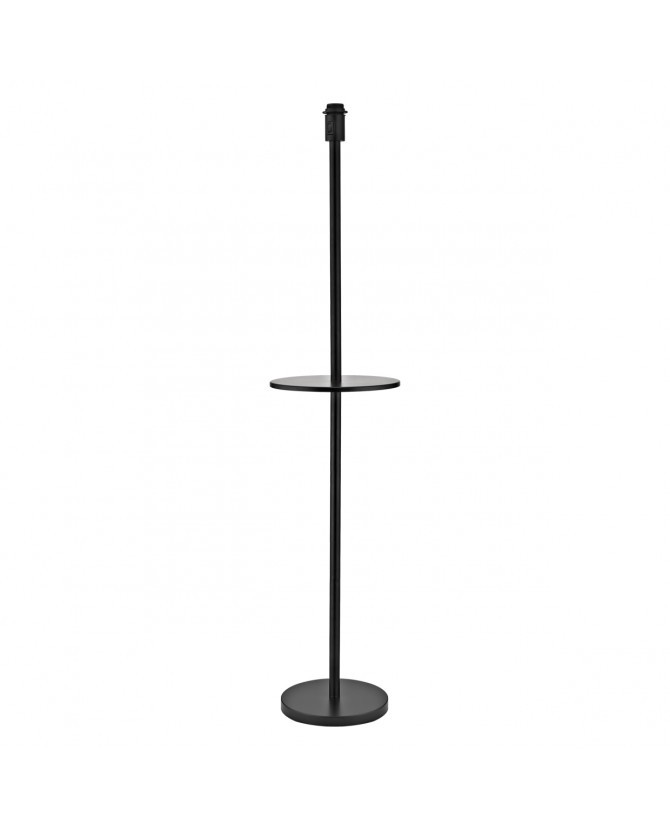 Vloerlamp E27 zwart met tafel (zonder kap)